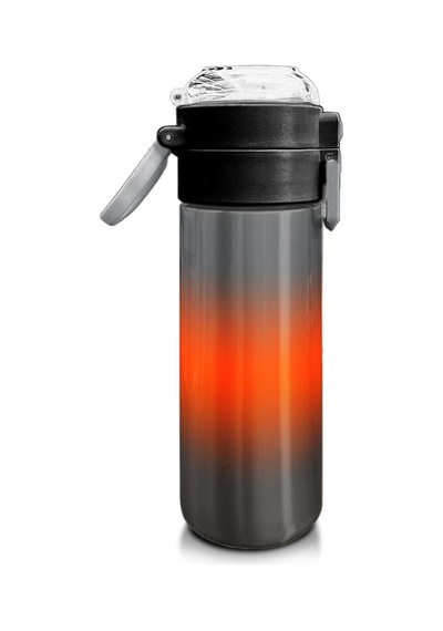 Coral High Kids Gri Turuncu Renk Geçişli Pipetli Ve Direkt İçim Çelik Termos 500 Ml 31949 Turuncu - Beyaz
