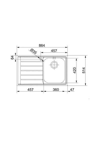 Franke Neptün Slimtop Nex 211 Sol Paslanmaz Çelik