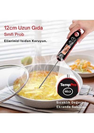 Thermopro Ic6030 Su Hızlı Sonuçlu Lcd Daldırma Saplama Gıda Termometresi