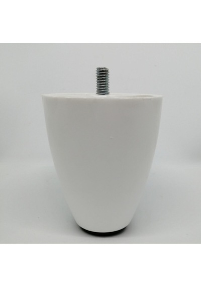 Ademkocplastik 10 Cm Armut Baza Koltuk Kanepe Ayağı Beyaz (İnce Diş M8)