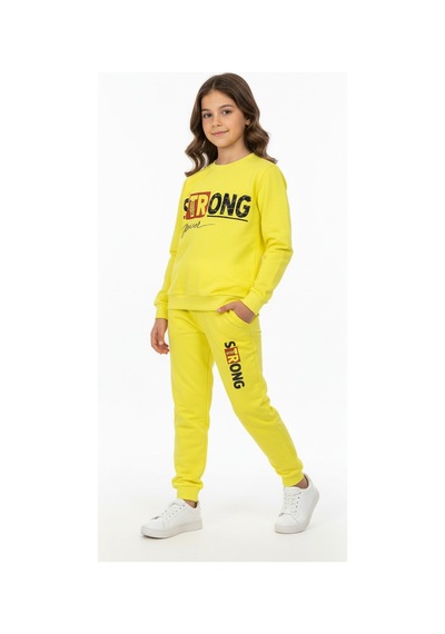 Mnk Baby & Kids Strong Motif Kız Çocuk Eşofman Mnk0625 sarı