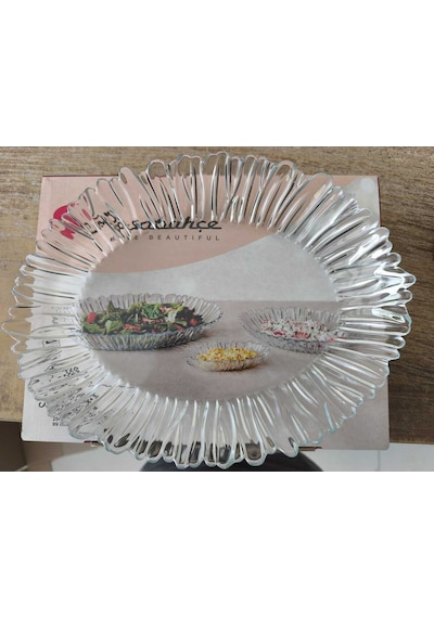 Aurora Servis Tabağı Ve Kahvaltılık Meze Tabağı Seti 5 Parça Beyaz