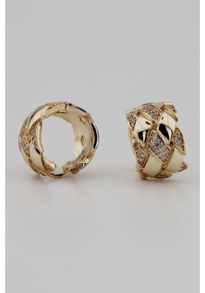 Niki Aksesuar Zirkon Gold Vintage Küpe - Özel Seri Gold