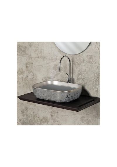 Eh-4290mgg Tezgah Üstü Porselen Lavabo Gri