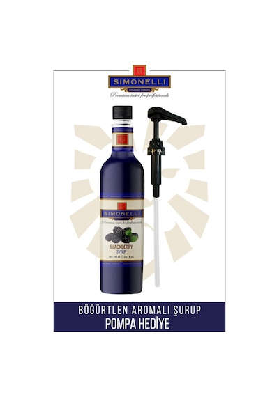 Simoenlli Kahve Şurubu Böğürtlen Aromalı 700 ML + Pompa Simonelli