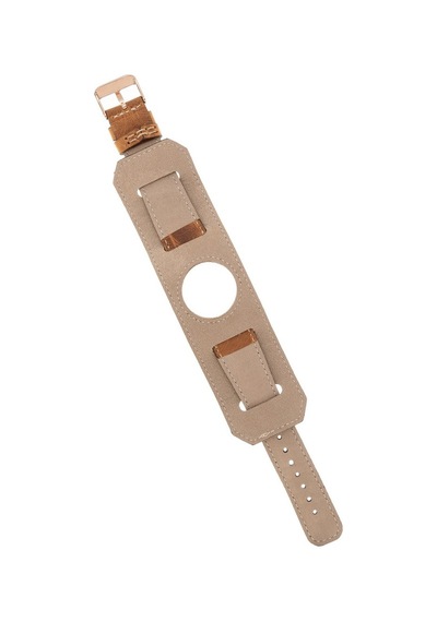 Apple Uyumlu Watch Deri Kordon 42-44-45mm Cuff G19 Taba