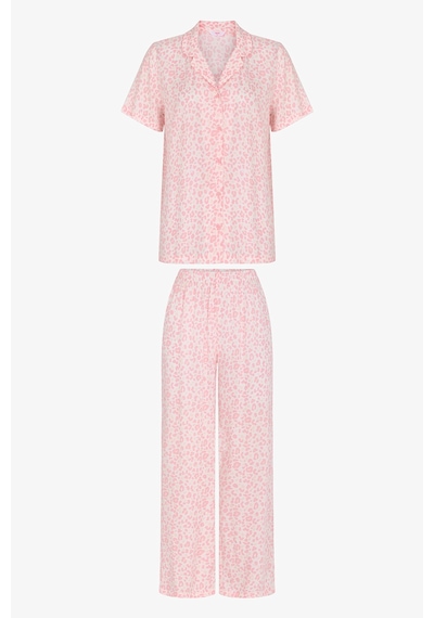 Penti Pembe Pink Leopard Gömlek Pantolon Pijama Takımı Pk32