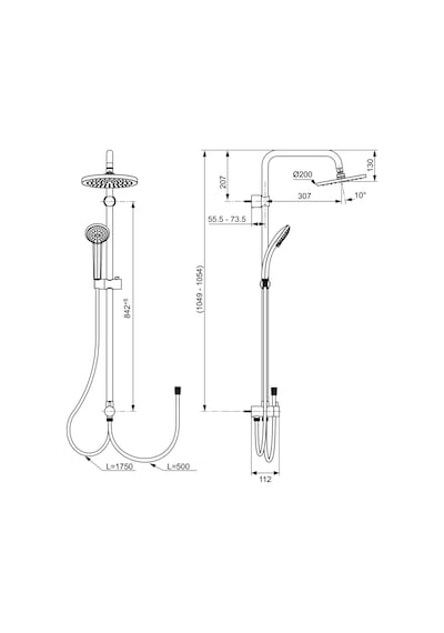 Ideal Standard Idealduo Tepe Duş Sistemi Krom A6281aa Krom