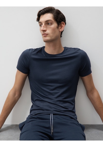 Marks & Spencer Supima Pamuk Pijama Üstü T07001602A Lacivert