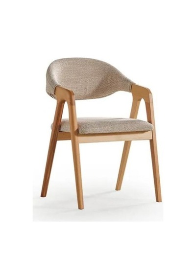 Lorenza Ahşap Sandalye Natural - Krem