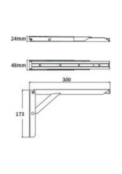 Moborv 7600-1001-300 30 Cm Metalik Katlanır Karavan Masa Ve Raf Braketi 100 Kg
