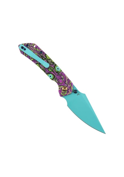 Tenable Fenrir Mor Ölümsüz Baskılı Jade G10 Sap Mavi Kaplamalı 14c28n Çelik Kamp Çakı T1034f9
