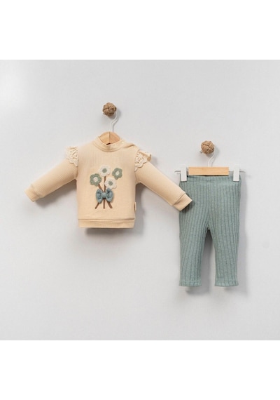 Çakar Bebe 6-18 Aylık Çiçek Süzine 2 Li Takım-8045120 - Su Yeşili SU YEŞİLİ