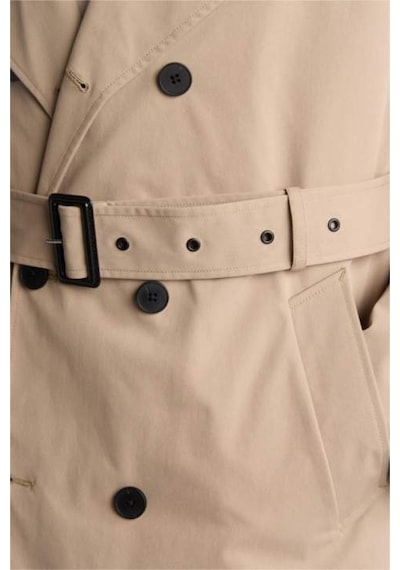 Defacto Slim Fit Astarlı Düğmeli Cepli Kemerli Mevsimlik Trençkot D5528ax26aubg716 Bej-bg716