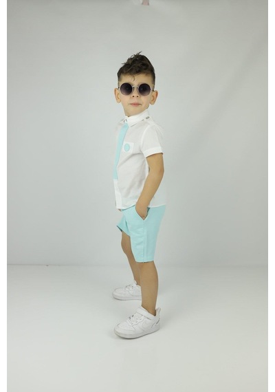 MODAVALS MİNT YEŞİLİ KARDEŞ KOMBİN ERKEK ÇOCUK ŞORTLU TAKIM Mint Yeşili