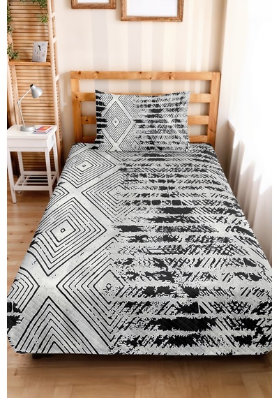 Siyah Geometrik Modern Genç Odası Tek Kişilik Pike Takımı-gri Etnik 160x220 Cm Kapitone Yatak Örtüsü Kırsal Halı Dengesi