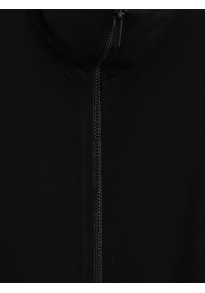Lcw Modest Siyah Soft Touch Kadın Fermuarlı Sweatshirt