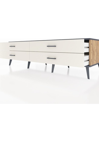 Kronos Tv Ünitesi 4 Çekmeceli 176x59x51 Çam-antrasit/aytaşı Antrasıt/aytası Kronos Tv Ünitesi 4 Çekmeceli 176x59x51 Çam-antrasit/aytaşı Antrasıt/aytası
