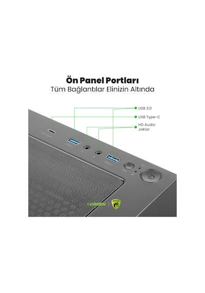 Green Griffin G6 i7-14700F 32 GB 1 TB SSD RTX5070 Free Dos Masaüstü Oyuncu Bilgisayarı