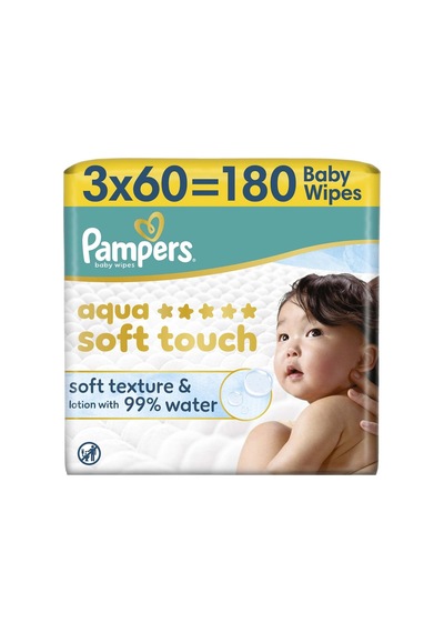 Aqua Soft Touch Bebek Islak Havlu 3 Paket 180 Yaprak