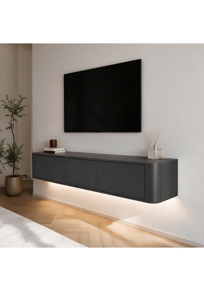 İnarch Dizayn Yoyo Led Işıklı Duvara Monte Tv Sehpası - 3 Kapaklı Modern Tv Konsolu Antrasit İnarch Dizayn Yoyo Led Işıklı Duvara Monte Tv Sehpası - 3 Kapaklı Modern Tv Konsolu Antrasit