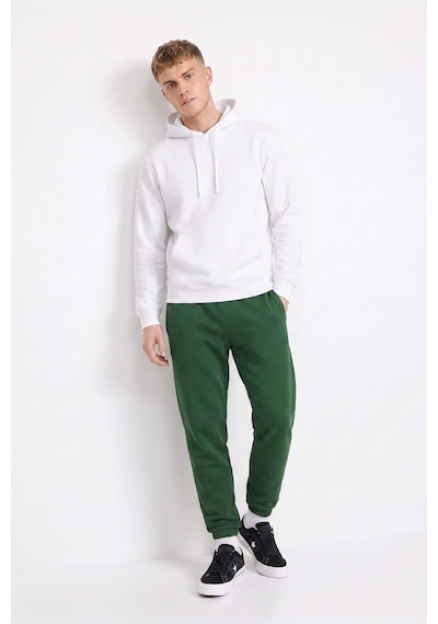 Markapia Man Erkek Kapüşonlu Cepli İçi Polarlı Sweatshirt Beyaz S