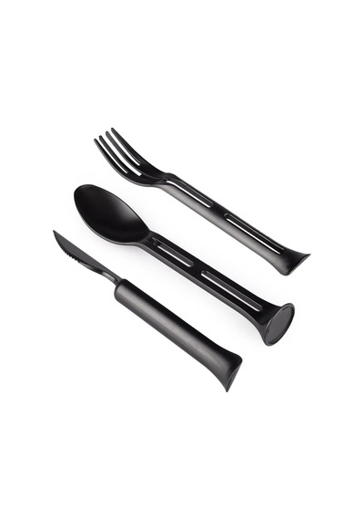 Combo 3 In 1 Çatal Kaşık Set Siyah Siyah
