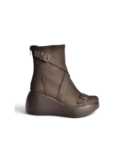Fox Shoes Z946052701 Kahverengi Nubuk Dolgu Tabanlı Kadın Bot