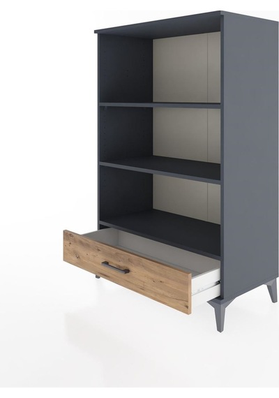 Hyperion Dolap 3 Raflı Tek Çekmeceli 88x44x134 Antrasit-çam Antrasit Hyperion Dolap 3 Raflı Tek Çekmeceli 88x44x134 Antrasit-çam Antrasit