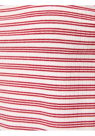 Koton Askıları Fırfırlı Çizgili Crop Atlet Kırmızı Çizgili 0yal38058ık