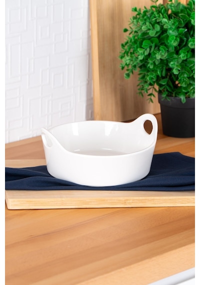Acar Bianco Perla Oval Kulplu Kase - 21 Cm