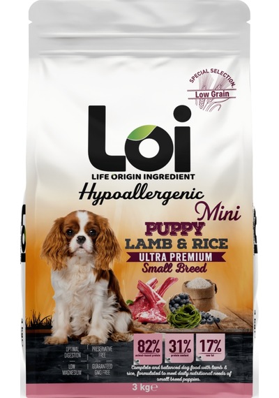 Loi Yavru Mini Irk Kuzu Etli ve Pirinçli Yetişkin Köpek Maması 3 KG