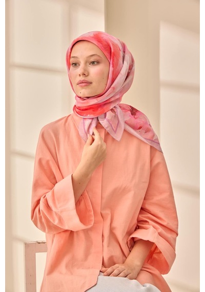 Silk Home Olinda İpek Eşarp 47004-22 Lila, Bordo, Kırmızı, Pembe