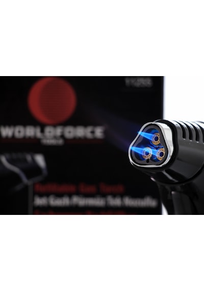 Worldforce Turbo Torch Piezo 1300° Doldurulabilir Jet Pürmüz N11.3475 Siyah