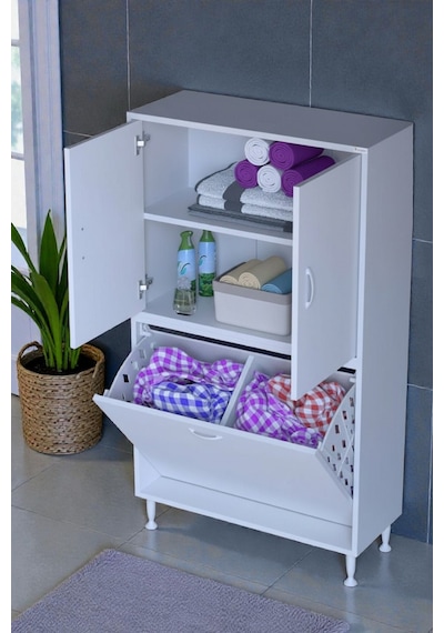 Eliusta Miretta Üst Bölme Kapaklı Altı Kirli Sepetli Dolap 80 Cm Genişlik Beyaz 80x138x32,5 Cm Dolap Beyaz Eliusta Miretta Üst Bölme Kapaklı Altı Kirli Sepetli Dolap 80 Cm Genişlik Beyaz 80x138x32,5 Cm Dolap Beyaz