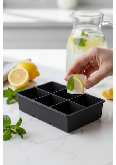 6 Hazneli Silikon Buz Kalıbı & Çok Amaçlı Buzluk Ve Dondurucu Organizeri 11x16 Cm Karışık