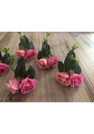 Küçük Pembe Gül Peçete Halkası 6 Adet Çok Renkli