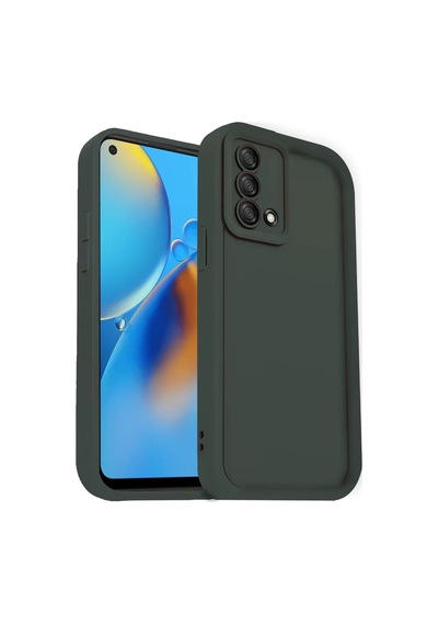 Newface Oppo A74 4g Kılıf Viera Silikon - Koyu Yeşil Resimdeki