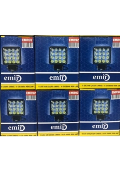 12v/24v Off Road 2 Li / Çalışma Lambası 16 Led Kare Projektör N11.1116