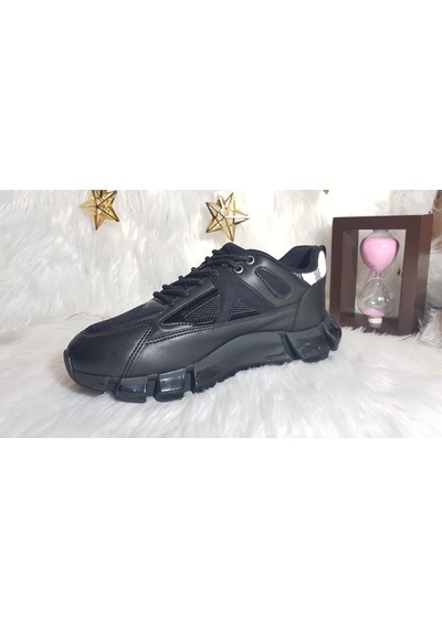 Flet Air Taban Ortopedik Kadın Sneaker Ayakkabı Ckr00583 Siyah Gri