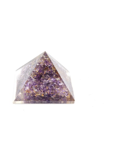 Hakiki Doğal Ametist Taşı Orgonit Piramit 32 Gram