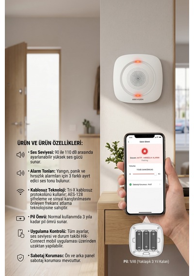 Hikvision Ds-ps1-ı-we Kablosuz Dahili Siren