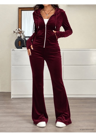 Bhrwear Kadın Uzun Kollu Kapşonlu Ve Önden Fermuarlı Cepli Kadife Bluz Ve Pantolon Ikili Takım Çok Renkli Bhrwear Kadın Uzun Kollu Kapşonlu Ve Önden Fermuarlı Cepli Kadife Bluz Ve Pantolon Ikili Takım Çok Renkli