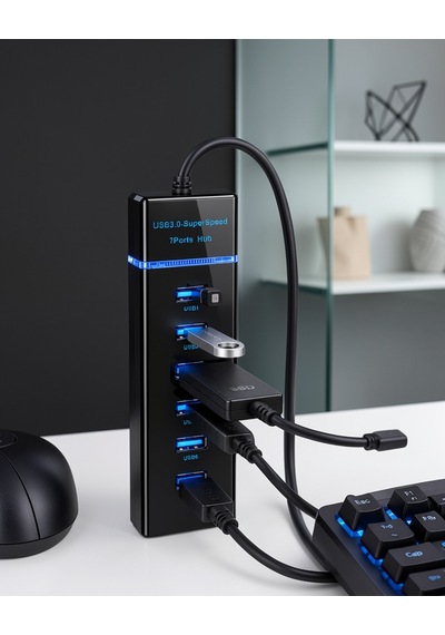 Usb 3.0 7 Port Çoklayıcı Kompakt