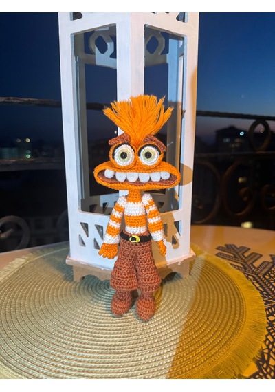 Insıde Out Endişe Amigurumi Oyuncak 20 Cm Turuncu