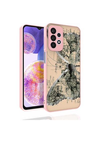 Galaxy A23 Kılıf Desenli Kamera Korumalı Parlak Zore Nora Kapak NO4