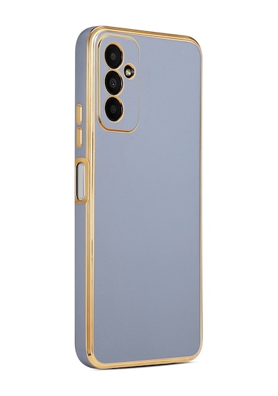 Samsung Galaxy Uyumlu M23 Kılıf Zore Kenarı Gold Renk Silikon Bark Kapak