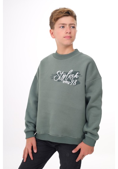 Toontoy Erkek Çocuk Baskılı Sweatshirt Yeşil