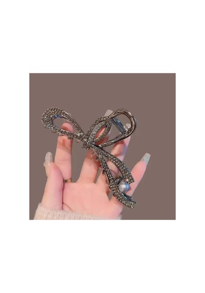 Metal Taşlı Ve İnci Detaylı Mandal Toka Siyah - 637081484 Siyah - 637081484 Siyah