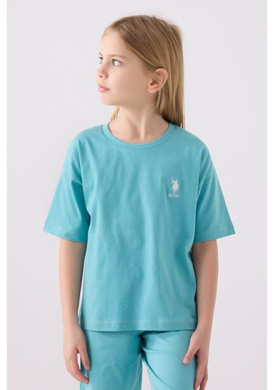 U.S. Polo Assn. U.s. Polo Assn Kız Çocuk Mavi Bermuda Takım Us1848-c-v11 Mavi